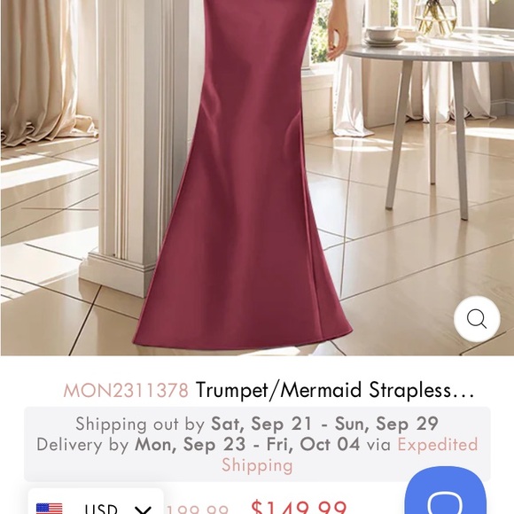 Trumpet/Mermaid Strapless Floor-Length Mother of the Bride Dress
Never Worn! - Picture 3 of 8